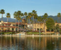 View of the waterfront at Mercado del Lago shopping center C-Store Fuel Station in Orange County